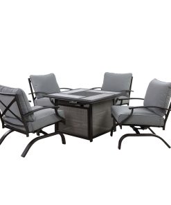 Living Accents Canzo 5 pc Black Fire Pit Set Gray