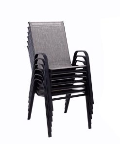 Living Accents Gray Steel Frame Sling Dining Chair